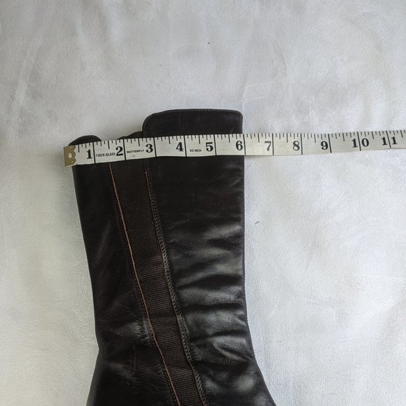 LUC BERJEN Rare Vintage Square Toe Boots Brown - Picture 10 of 11